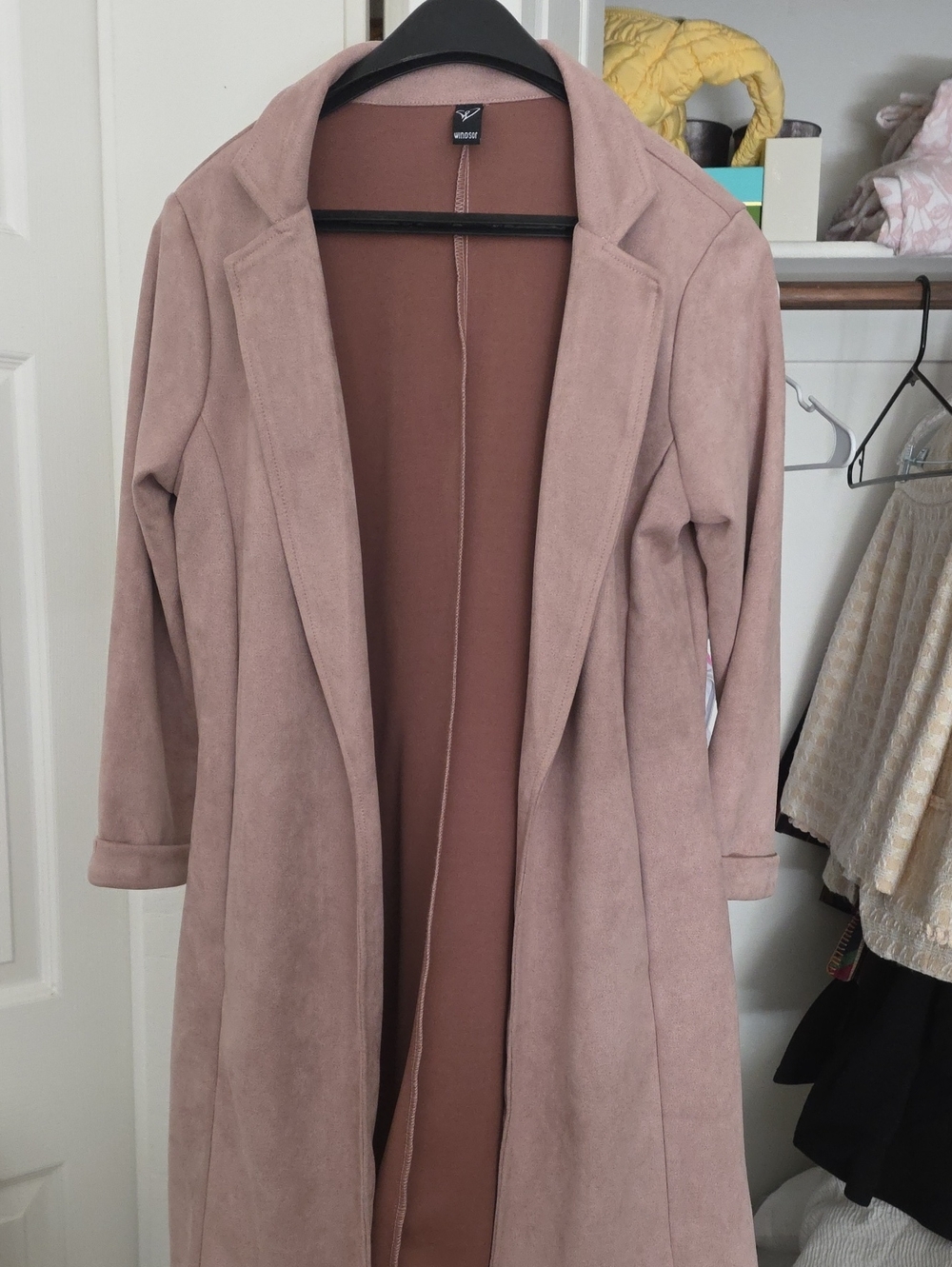 Windsor Blush Longline Open Front Trench Coat